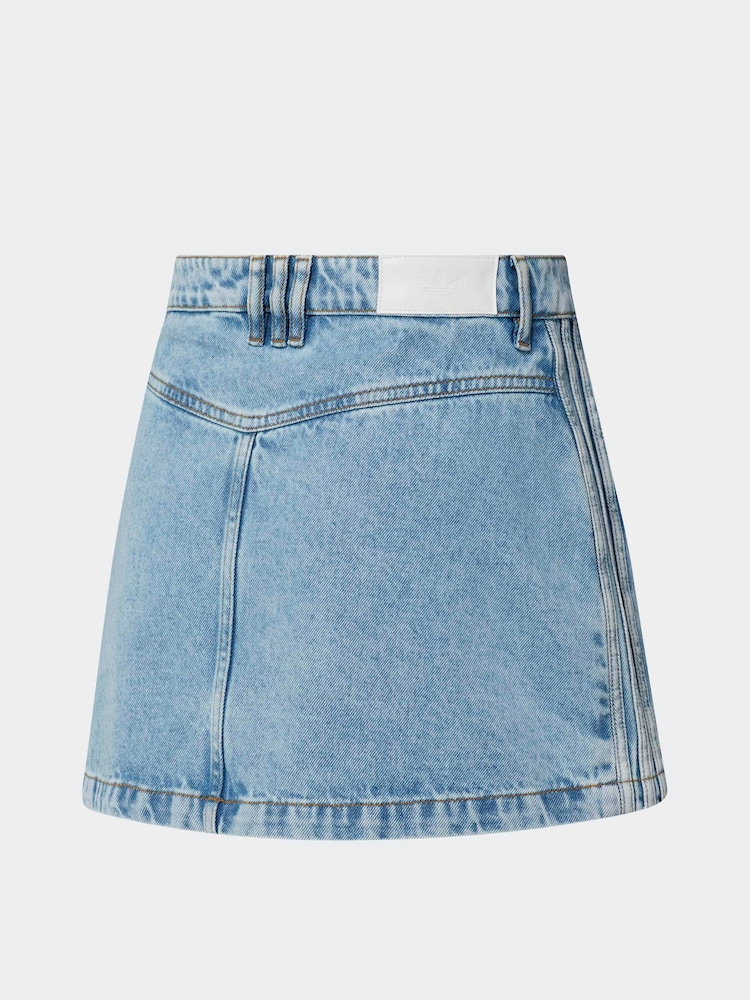 adidas Originals Light Blue Denim 3-Stripes Denim Mini Skirt - Image 6 of 6 adidas Originals Light Blue Denim 3-Stripes Denim Mini Skirt - Image 6 of 6