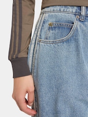 adidas Originals Blue 3-Stripes Barrel Denim Jeans - Image 4 of 6