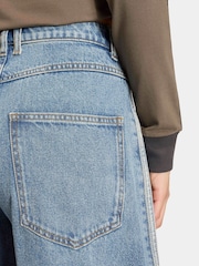 adidas Originals Blue 3-Stripes Barrel Denim Jeans - Image 5 of 6