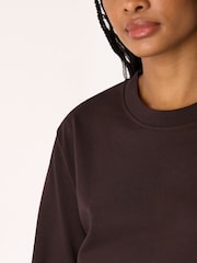 Whistles Brown Cotton Long Sleeve T-Shirt - Image 4 of 5