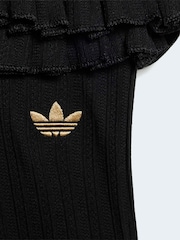 adidas Originals Black Crochet T-Shirt and Flare Leggings Set - Image 5 of 7