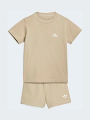 adidas Originals Brown Short T-Shirt Set - Image 1 of 7