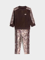 adidas Originals Brown Oversized Sweat Top and Legging Set - Image 1 of 7