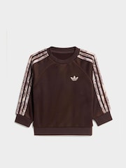 adidas Originals Brown Oversized Sweat Top and Legging Set - Image 2 of 7