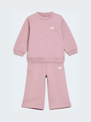 adidas Originals Purple Crew Neck Joggers Set - Image 1 of 7