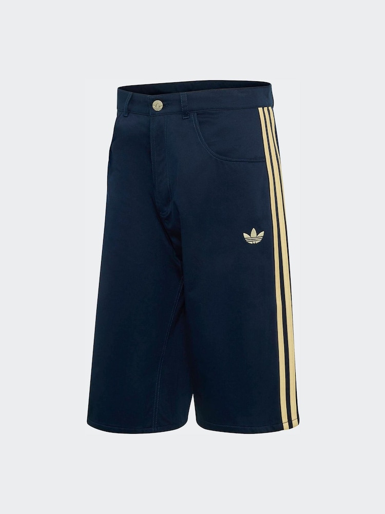 adidas Originals Blue Firebird Twill Jorts - Image 1 of 1