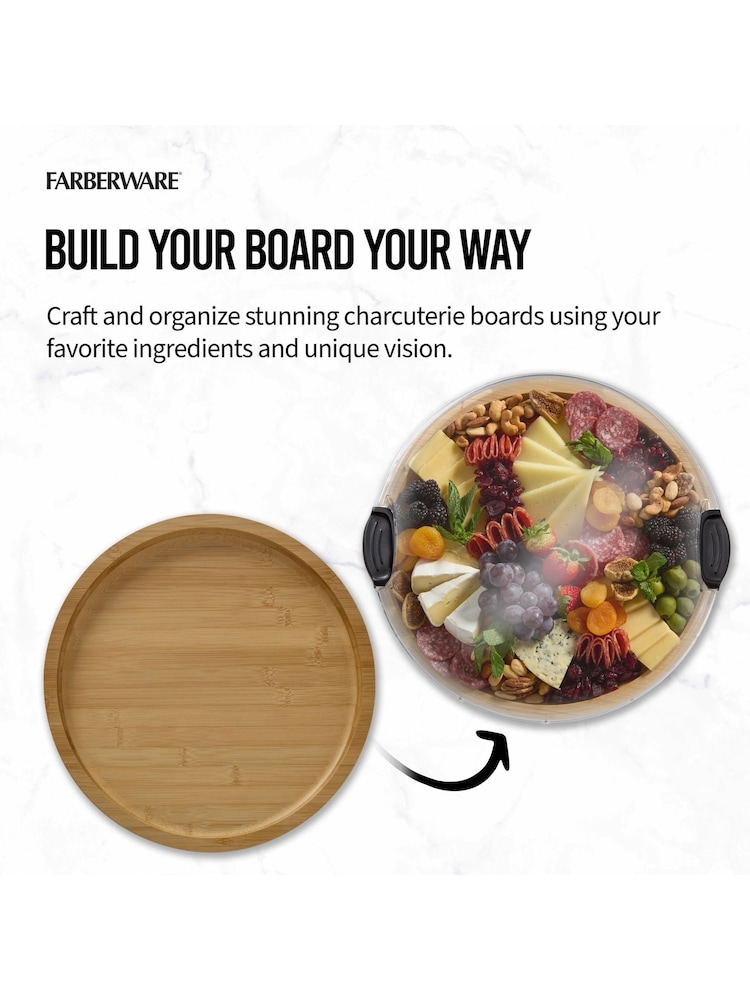 Farberware Wood Build-a-Board Bamboo Round Snack Serving Board - Image 6 of 6 Farberware Wood Build-a-Board Bamboo Round Snack Serving Board - Image 6 of 6