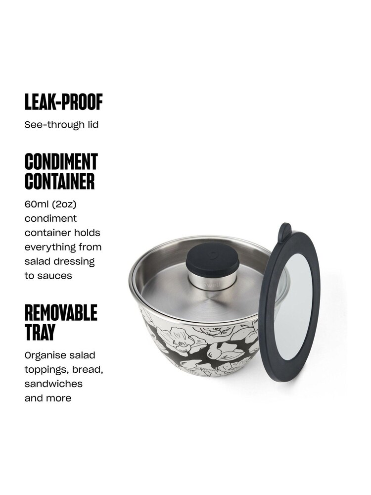 S’well Charcoal Bloom Black Salad Bowl Kit - Image 6 of 6 S’well Charcoal Bloom Black Salad Bowl Kit - Image 6 of 6