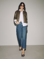 Dark Blue Ankle Straight Jeans - Image 1 of 7