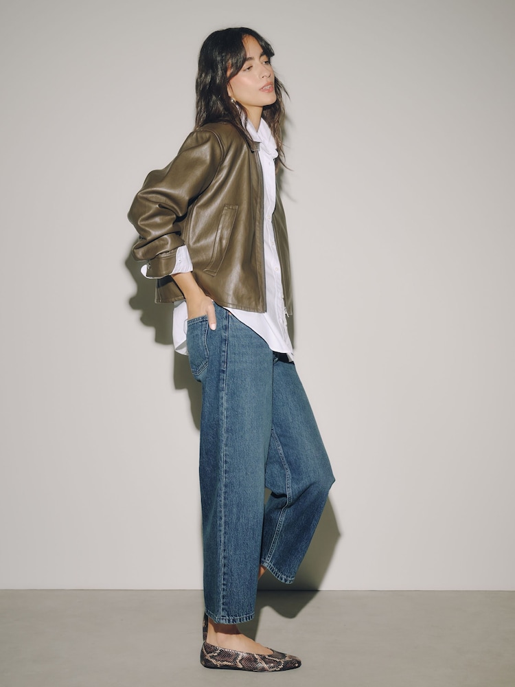 Dark Blue Ankle Straight Jeans - Image 2 of 7 Dark Blue Ankle Straight Jeans - Image 2 of 7