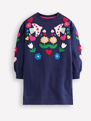 أزرق فاتح - Boden Relaxed Sweatshirt Dress - صورة 1 من 2