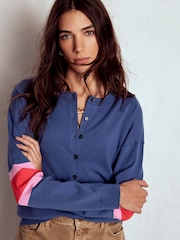 Boden Blue Lara Relaxed Cotton Cardigan - Image 1 of 6