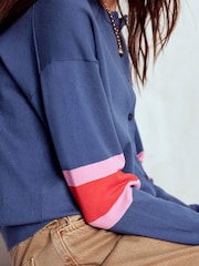 Boden Blue Lara Relaxed Cotton Cardigan - Image 4 of 6