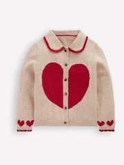 Boden Brown Collared Logo Cardigan - Image 1 of 3