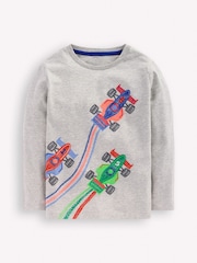 رمادي - رداء علوي أكمام طويلة ومزينة بدرزات كبيرة من Boden - صورة 1 من 2