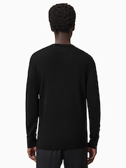 AllSaints Black Mode Merino Crew Neck Jumper - Image 2 of 4