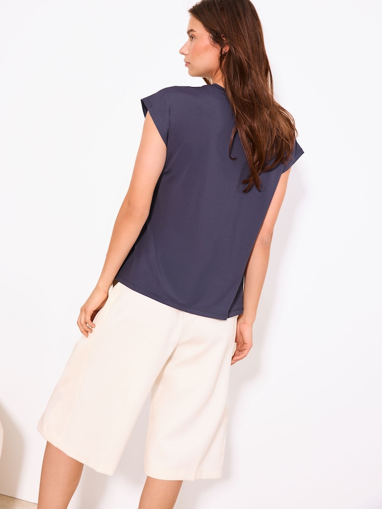 Lipsy Navy White Print Tie Side Scarf T-Shirt - Image 5 of 5 Lipsy Navy White Print Tie Side Scarf T-Shirt - Image 5 of 5