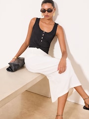 Lipsy Black Rib Henley Vest - Image 3 of 5