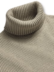 Charles Tyrwhitt Natural Chunky Merino Roll Neck Jumper - Image 3 of 5