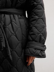 Black Long Quilted Jacket - Image 7 of 10