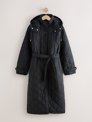 Black Long Quilted Jacket - Image 8 of 10