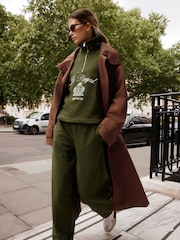 Tan Brown Shower Resistant Funnel Neck Trench Coat - Image 3 of 10