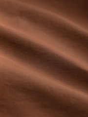 Tan Brown Shower Resistant Funnel Neck Trench Coat - Image 9 of 10