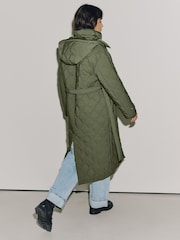 Verde oliva - Chaqueta larga acolchada Impermeable - Imagen 3 de 8
