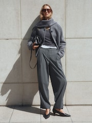 Grey Short Coatigan Scarf Jacket - Image 2 of 10
