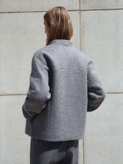 Grey Short Coatigan Scarf Jacket - Image 4 of 10