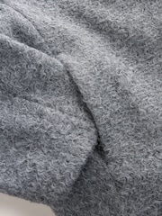 Grey Short Coatigan Scarf Jacket - Image 9 of 10