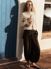 BHOEM Ecru Crochet Buttoned Cardigan - Image 4 of 5