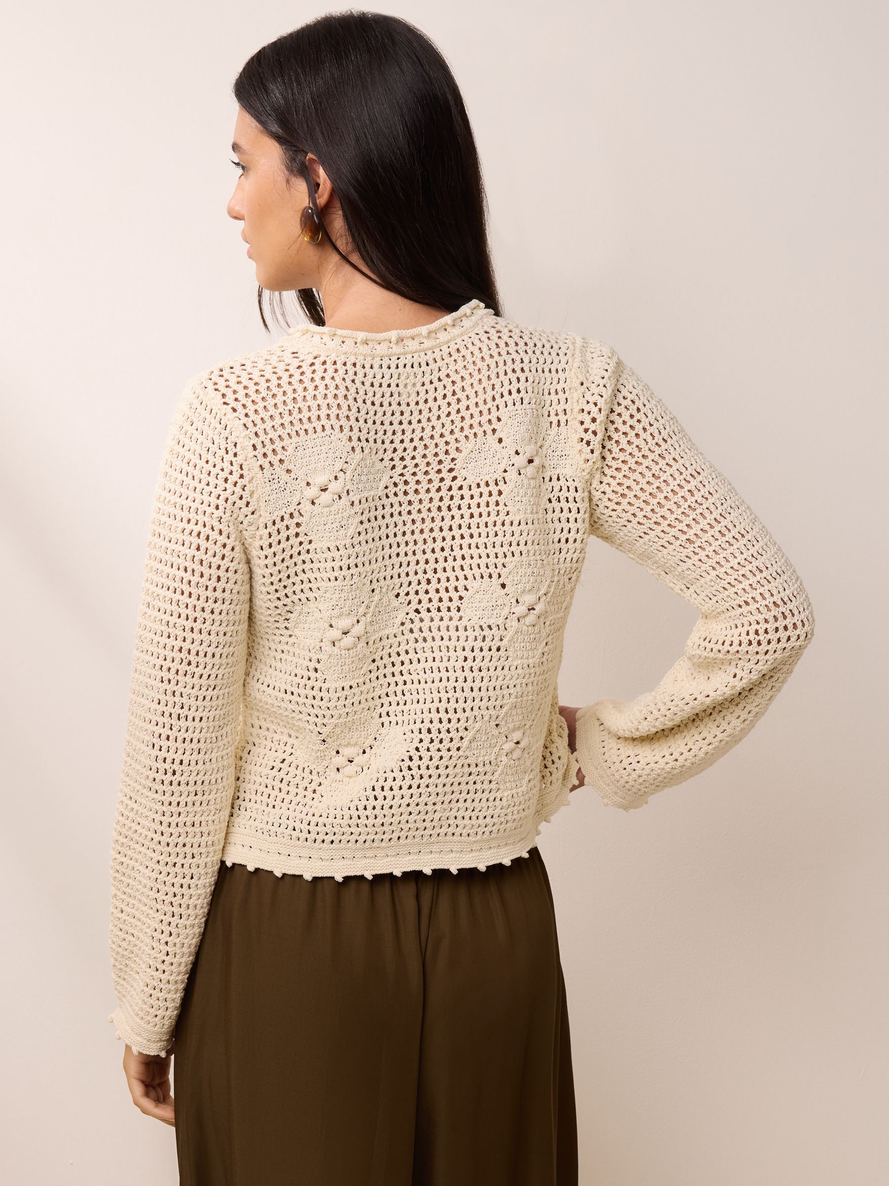 Buy BHOEM Ecru Crochet Buttoned Cardigan from Next USA