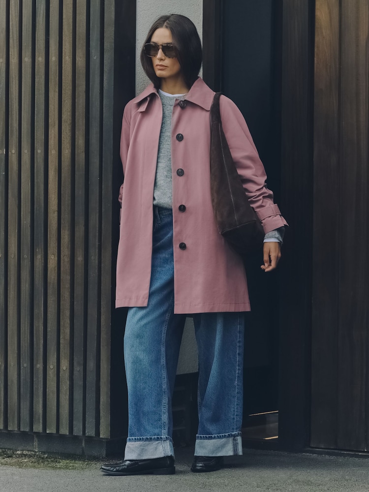 Pink Shower Resistant Dolly Trench Coat - Image 1 of 10 Pink Shower Resistant Dolly Trench Coat - Image 1 of 10