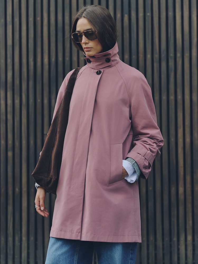 Pink Shower Resistant Dolly Trench Coat - Image 2 of 10 Pink Shower Resistant Dolly Trench Coat - Image 2 of 10