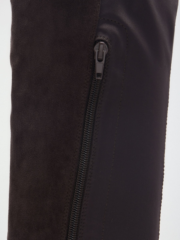 Grey Standard fit Elasticated Flat Knee High Casual Riding Boots - Image 7 of 7 Grey Standard fit Elasticated Flat Knee High Casual Riding Boots - Image 7 of 7