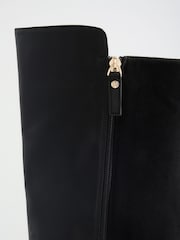 Lipsy Black Faux Leather & Suede Buckle Knee High Block Heeled Boots - Image 7 of 7