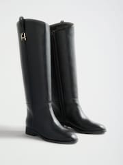Lipsy Black Low Heel Slim Knee High Riding Boots - Image 3 of 6