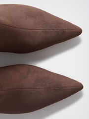 Lipsy Chocolate Brown Faux Suede High Heel Ruched Knee High Smart Boots - Image 6 of 7