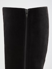 Schwarz - Lipsy Faux Suede Mid Block Heel Smart Knee High Long Boots - Bild 7 von 7