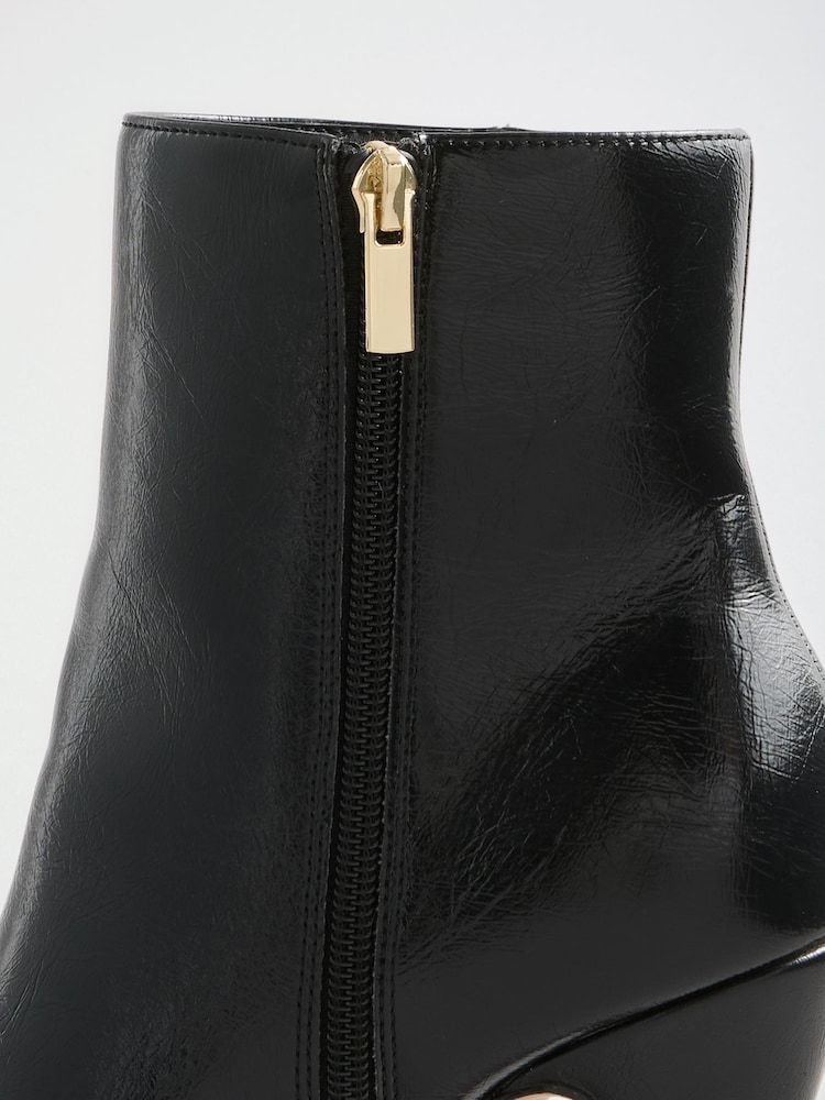 Lipsy Faux Patent Leather Cone Heel Ankle Boots - Εικόνα 7 από 7 Lipsy Faux Patent Leather Cone Heel Ankle Boots - Εικόνα 7 από 7