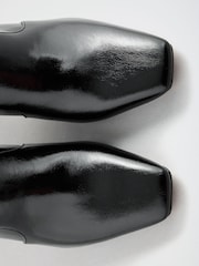 Lipsy Black Faux Leather Square Toe High Heel Ankle Boots - Image 4 of 5