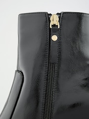 Lipsy Black Faux Leather Square Toe High Heel Ankle Boots - Image 5 of 5
