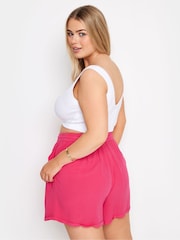 Yours Curve Pink LIMITED COLLECTION Curve Black Zebra Print Crinkle Shorts - Image 3 of 5