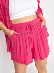 Yours Curve Pink LIMITED COLLECTION Curve Black Zebra Print Crinkle Shorts - Image 4 of 5
