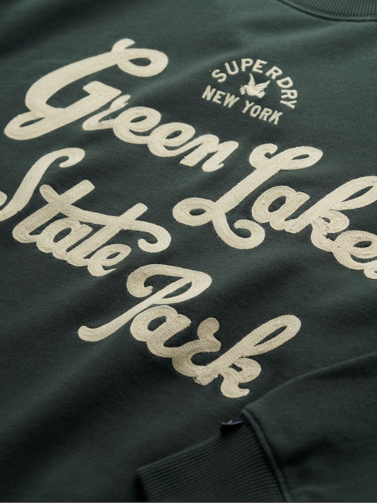 Superdry Green Lo-fi Outdoor Loose Sweatshirt - Image 8 of 8 Superdry Green Lo-fi Outdoor Loose Sweatshirt - Image 8 of 8