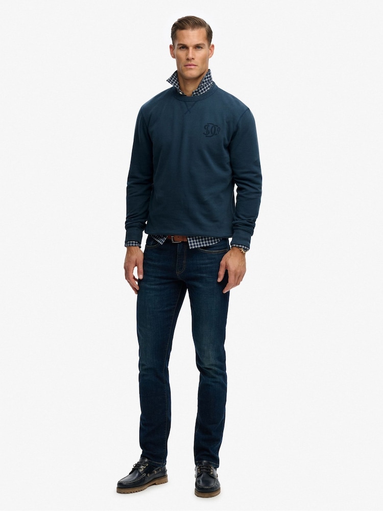 Superdry Blue The Merchant Store Graphic Sweatshirt - Image 2 of 6 Superdry Blue The Merchant Store Graphic Sweatshirt - Image 2 of 6