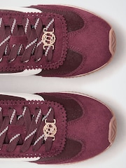 Lipsy Burgundy Red Side Stripe Lace Up Casual Jogger Trainers - Image 4 of 5