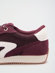 Lipsy Burgundy Red Side Stripe Lace Up Casual Jogger Trainers - Image 5 of 5