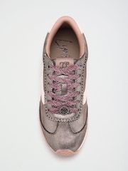 Lipsy Rose Gold Side Stripe Lace Up Casual Jogger Trainers - Image 3 of 5